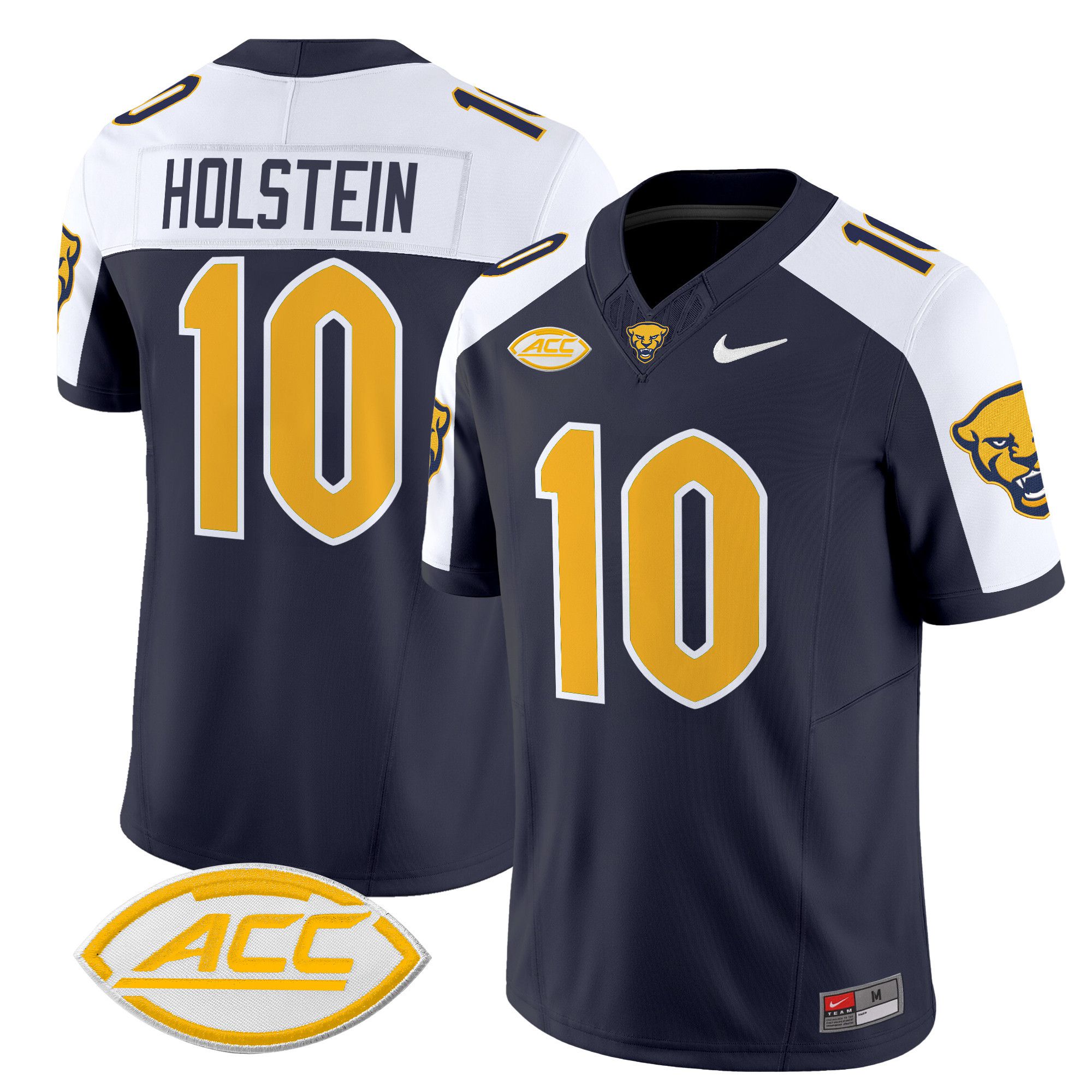 Men Pittsburgh Panthers #10 Holstein Black Nike 2024 Vapor Limited NCAA Jersey->more ncaa teams->NCAA Jersey